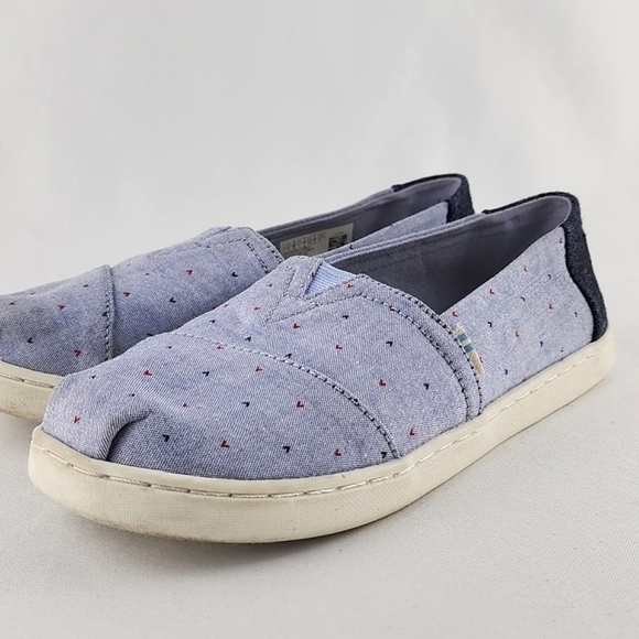 ⭐️3/ $30⭐️ TOMS Classics Heart Motif Woven Kids Espadrilles Slip-on Blue Size 2 - Picture 5 of 15